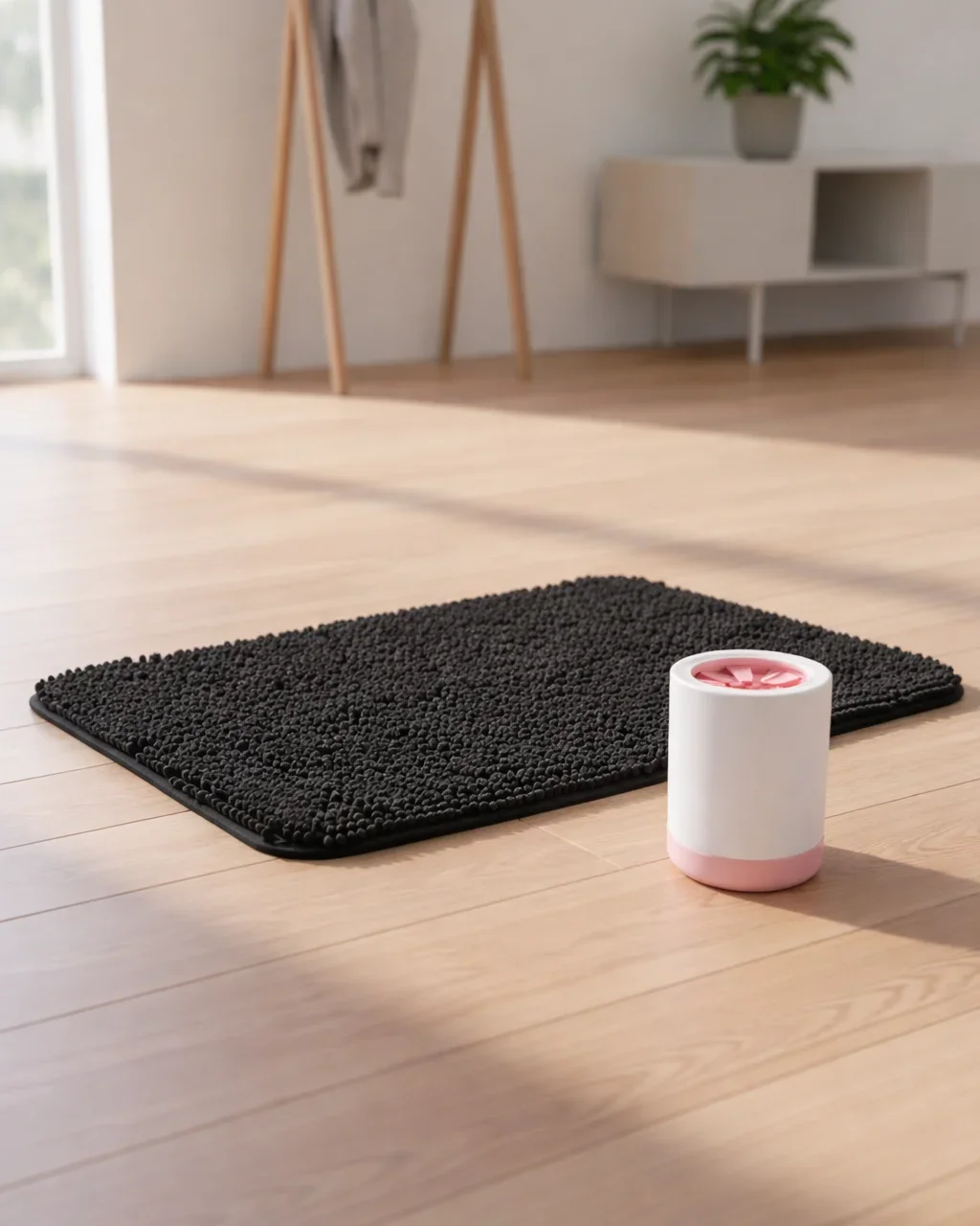 The Entry & Exit Set — both products in a warm Scandinavian entryway