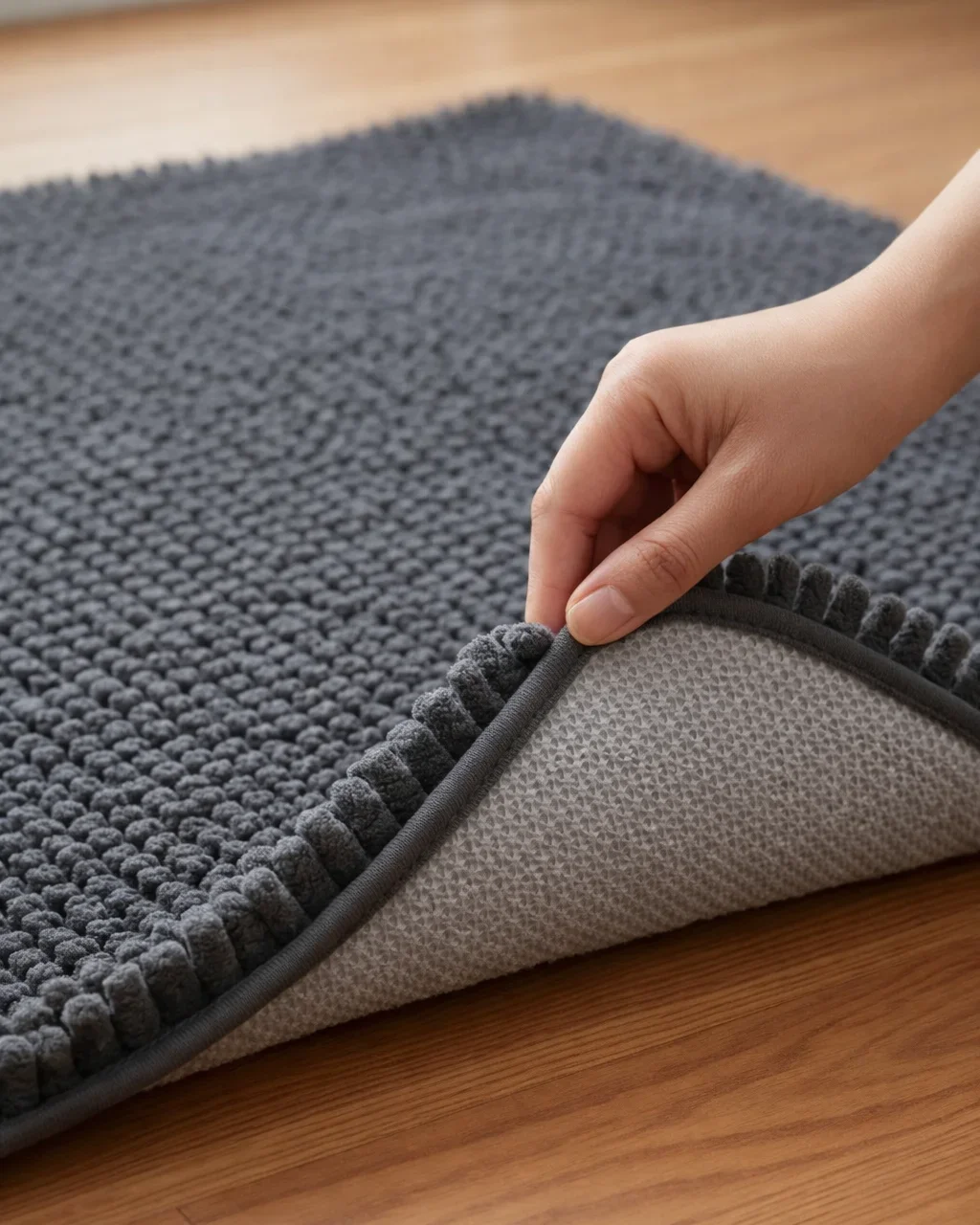 The Entry Mat — anti-slip rubber backing detail