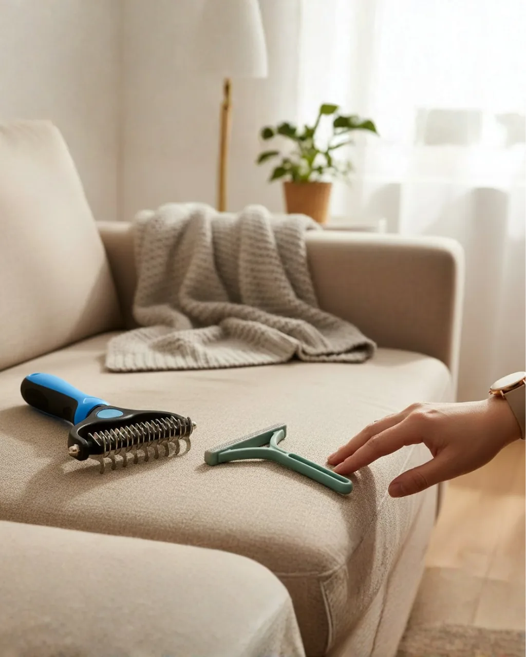 The Everyday Set — Brush and Rake together on sofa