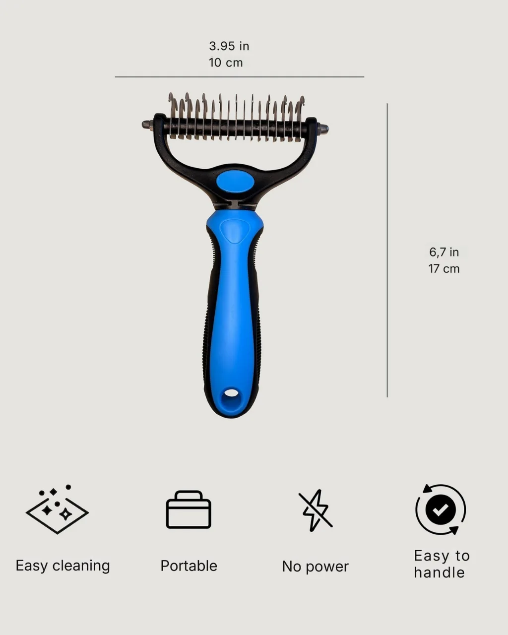 The Grooming Rake — dimensions and size reference