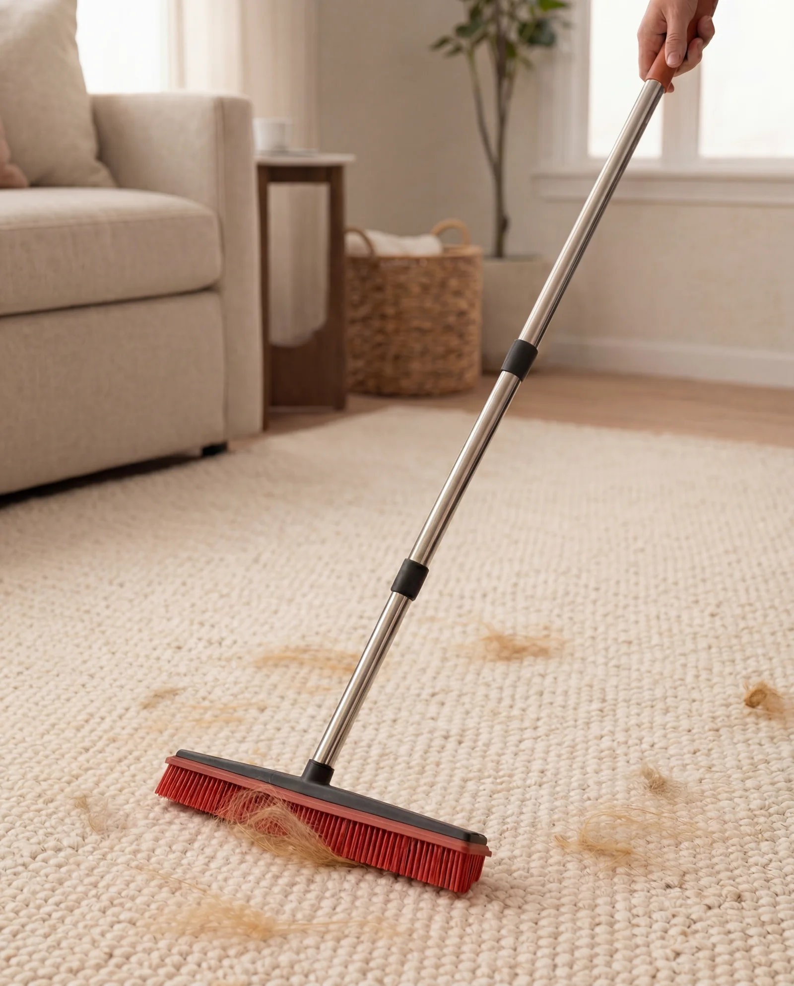 Using The Floor Sweep on a wool rug