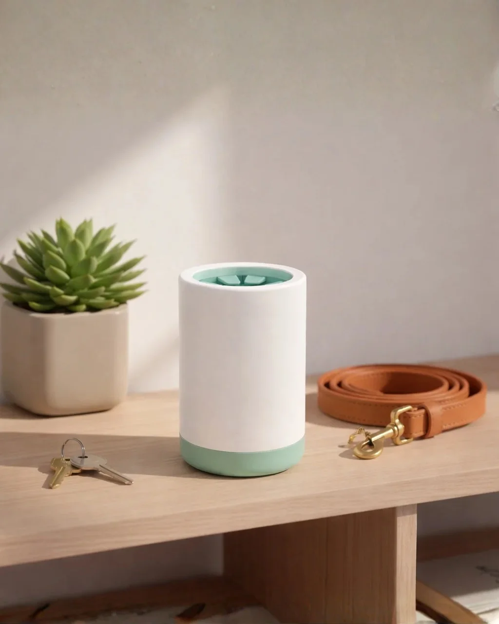 The Paw Reset on an entryway shelf